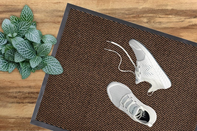 ANDIAMO dirt trapper door mat, non slip, washable, 100% polyamide, Colour:Brown, Size:80 x 120 cm - Image 2