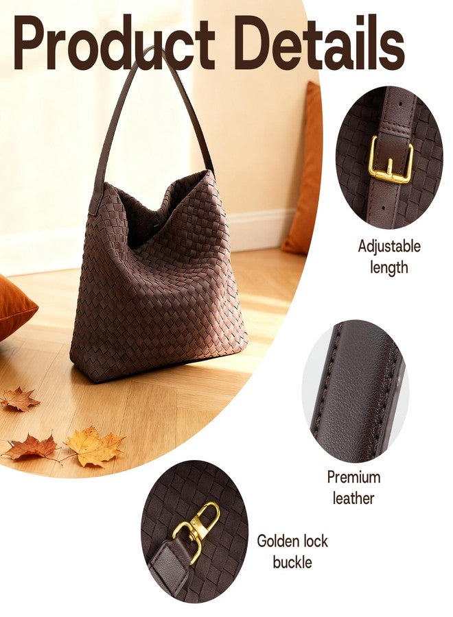 AISIWAN Women’s Trendy Suede Woven Tote Bag Shoulder Bags For Women Fall Winter Hobo Purse Work Purses Suede Travel Handbag 2025, Chocolate - Image 5