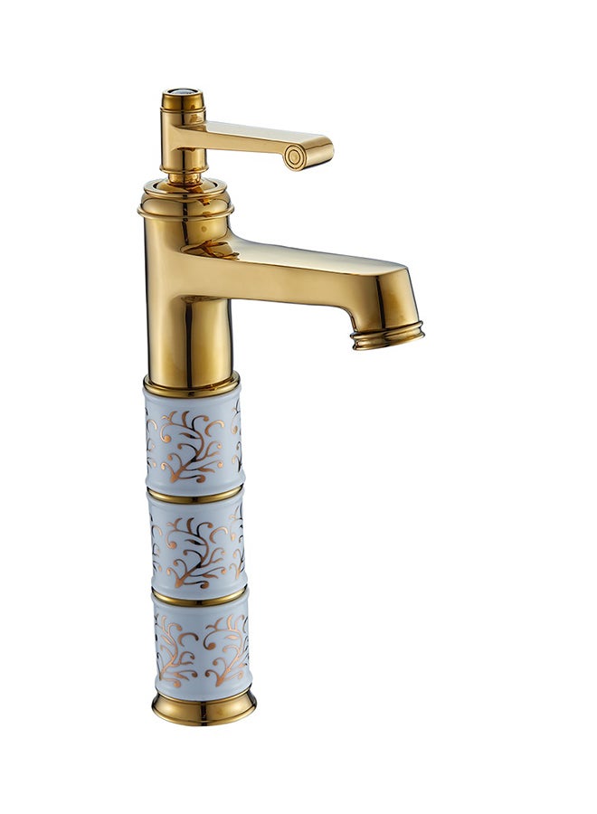 Mixer with Single Lever Higher Basin Faucet Gold/White - Image 2