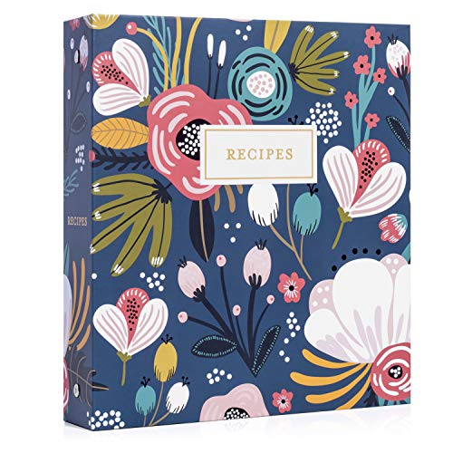 Jot  Mark Jot & Mark 8.5" x 9.5" 3 Ring Recipe Binder with 50 Matching 4x6 inch Recipe Cards, 25 Top & Bottom Binder Sleeve Sheet Protector, 5 Full-Page Undivided Sleeves, 6 Sturdy Divider Tabs, Garden Floral - Image 4