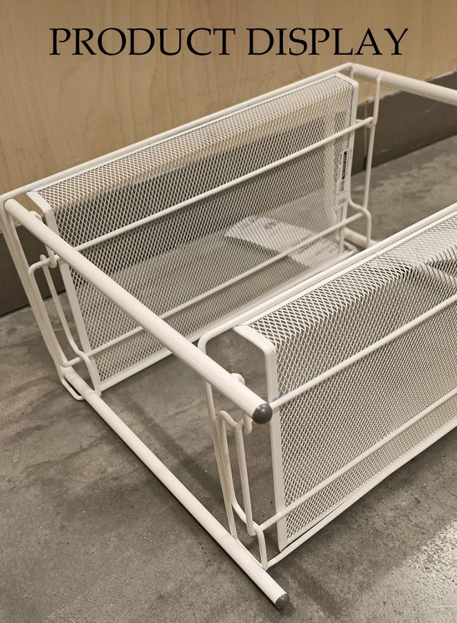 DUNISO 2-Tier Bathroom Shelf Organizer，Non-slip Heavy Duty Metal Storage Rack，Free Standing Durable Metal Shelving Storage Unit，for Warehouses, Closets, Kitchens,Bathroom,White - Image 5