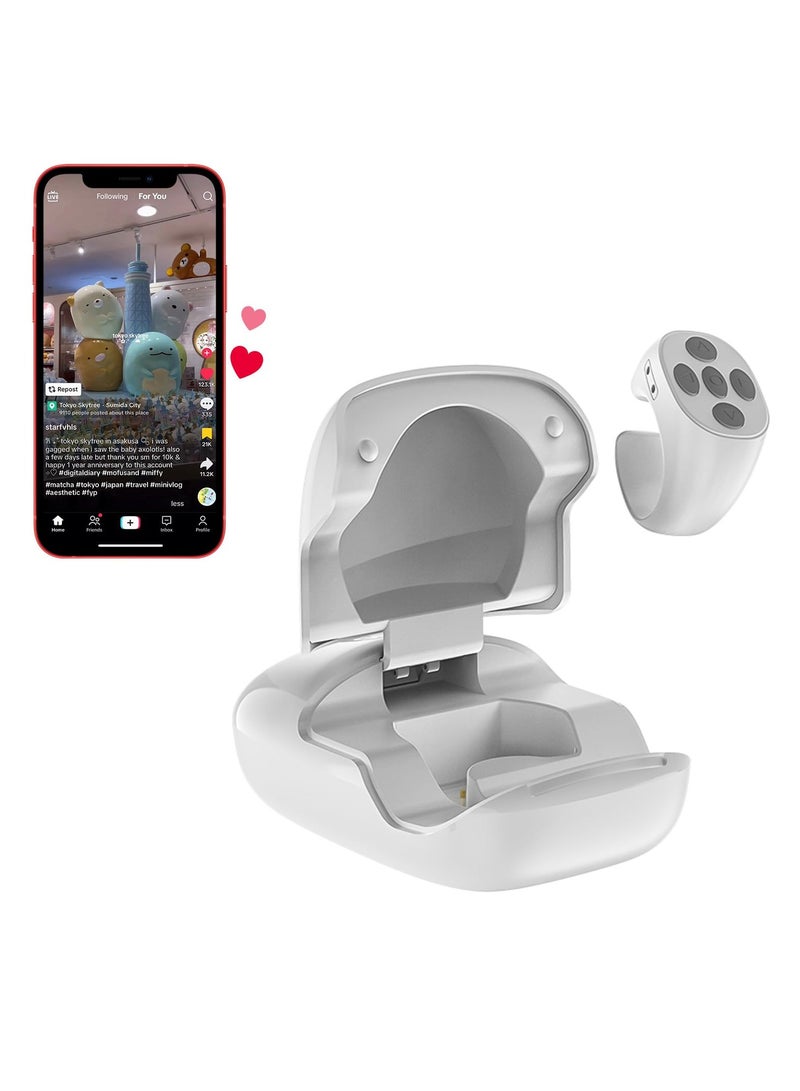 Bluetooth Remote Control Page Turner for iPhone iPad Android, Mini TIK TOK Wireless Scrolling Ring  - Image 1