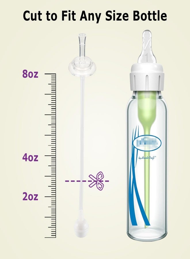 joyfeed Straw Cup Conversion Kit for Dr Browns Narrow and Narrow Glass Baby Bottles, Weighted Straw Replacement Kit with Soft Straw Top and Handle,6m+,Set of 2 - Image 5