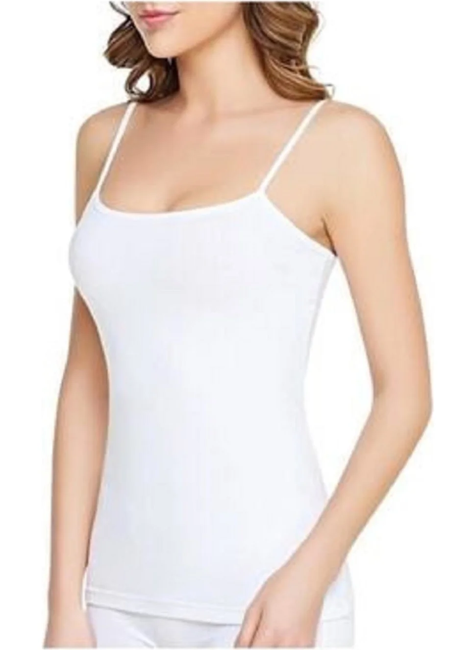 Tutku Women White Package Cotton Rib Rope Suspended Athlete 3 Pcs