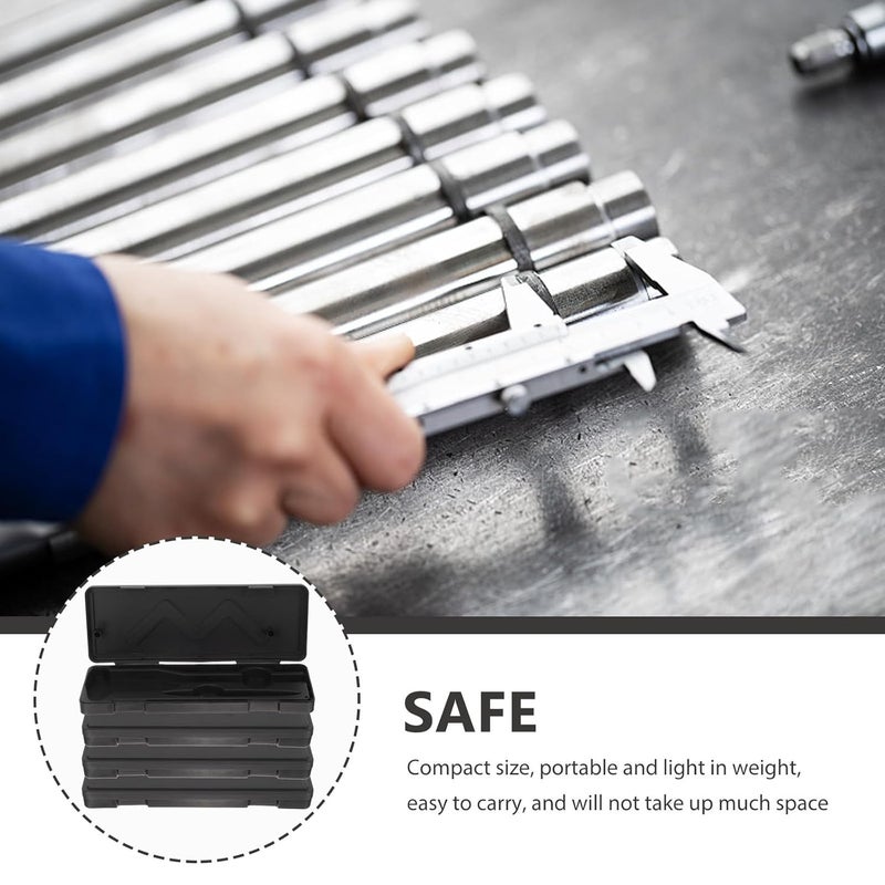 صندوق تخزين بلاستيكي أسود محمول للفرجار لأدوات القياس ذات القرص والرقمية - Image 3