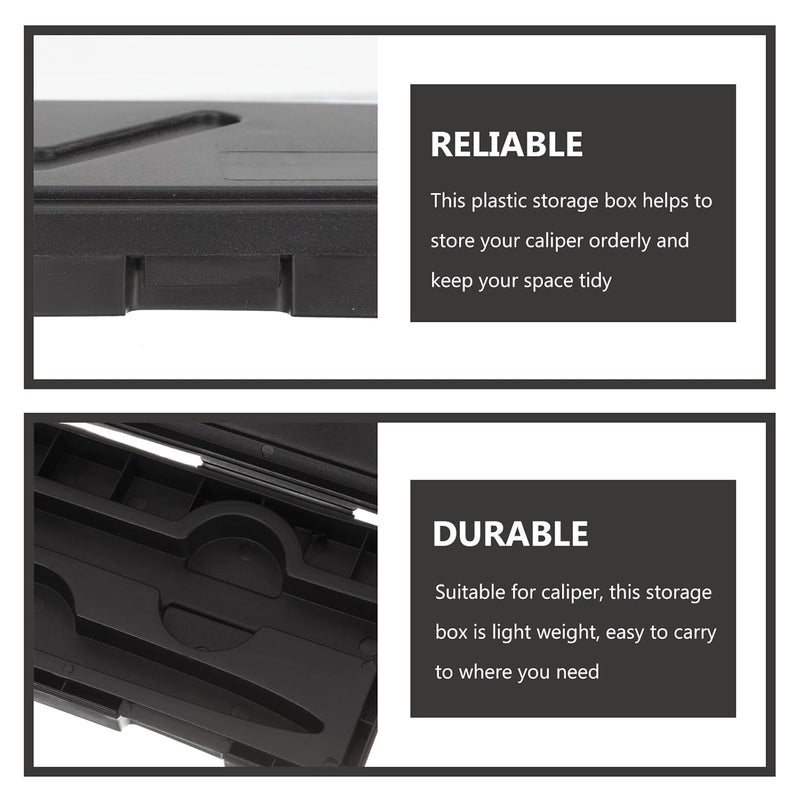 صندوق تخزين بلاستيكي أسود محمول للفرجار لأدوات القياس ذات القرص والرقمية - Image 4