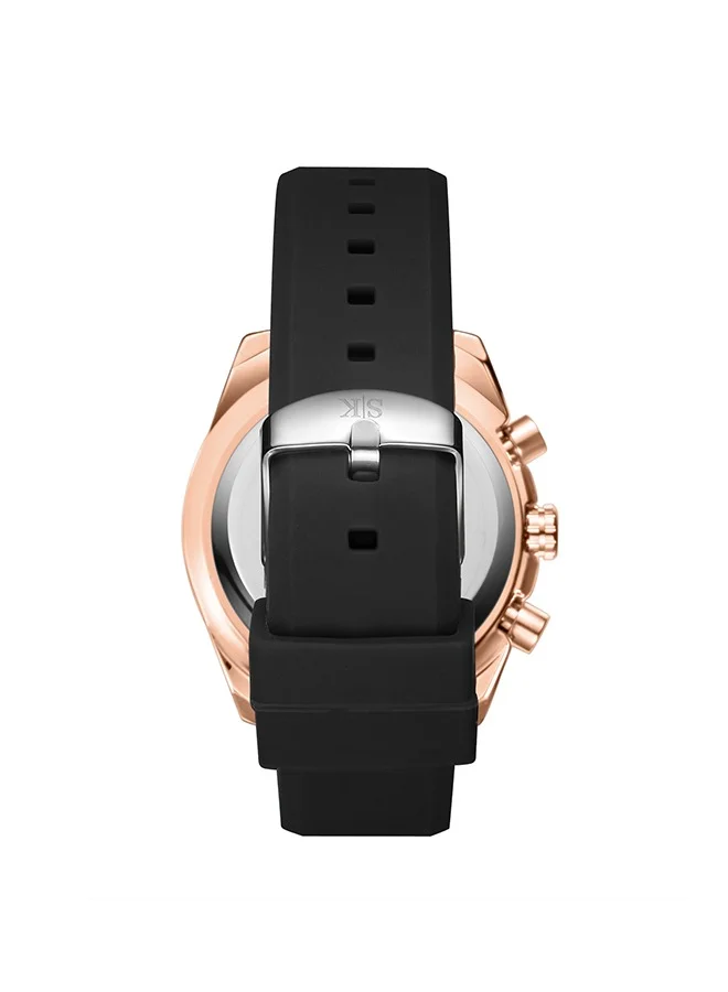KENNETH SCOTT Kenneth Scott K23148-RSBB Men Chrono & Multi Function Display Watch & Silicone Strap Black