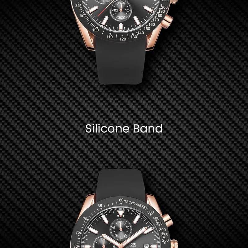 Kenneth Scott Black Kenneth Scott K23148-RSBB Men Chrono & Multi Function Display Watch & Silicone Strap Black for Men | Best Price UAE