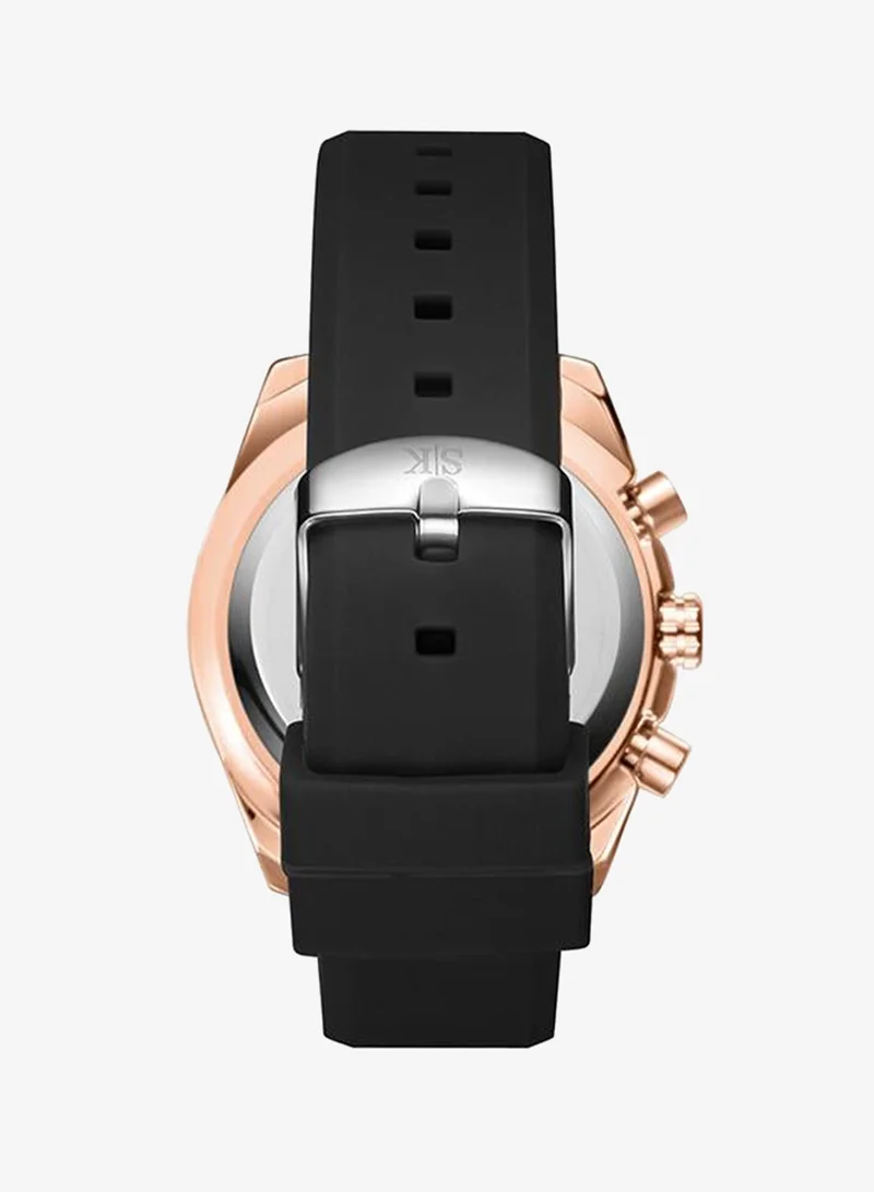 Kenneth Scott Black Kenneth Scott K23148-RSBB Men Chrono & Multi Function Display Watch & Silicone Strap Black for Men | Best Price UAE