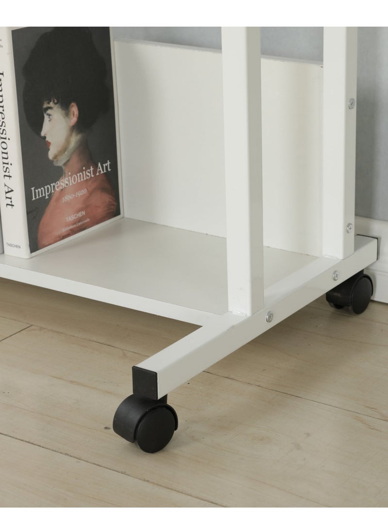 SHEIDLIN Adjustable Height Kids Study Desk with Hutch Bookshelf White 100x85x50 cm - Image 5