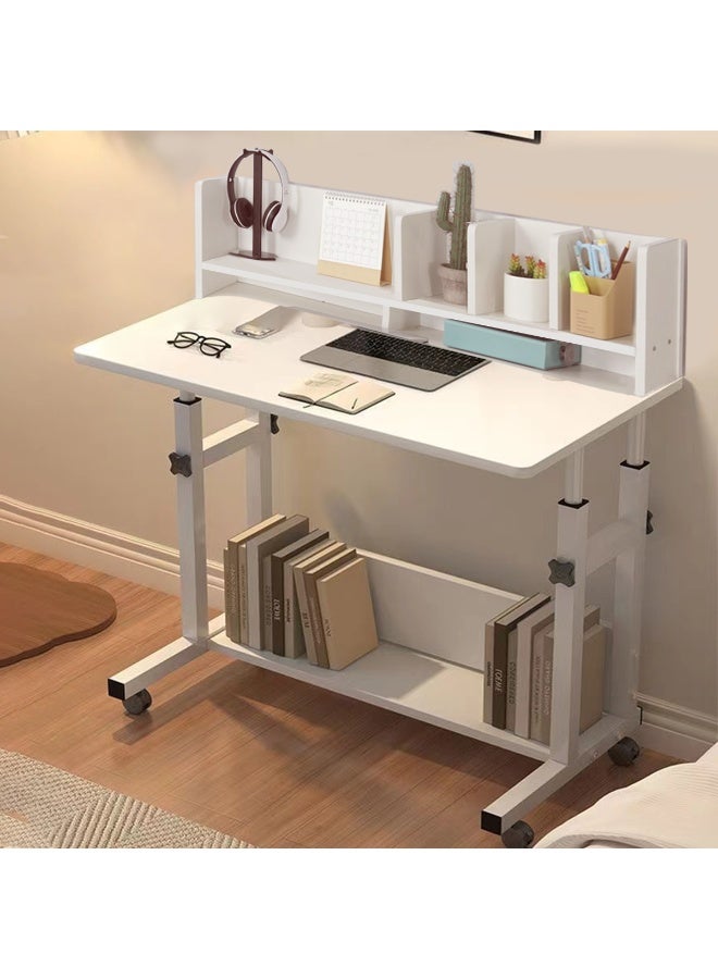 SHEIDLIN Adjustable Height Kids Study Desk with Hutch Bookshelf White 100x85x50 cm - Image 1
