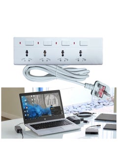 Duravel Duravel 4-Socket Extension Lead with Individual Switches, White, 3-Metre Power Cord  - Image 5