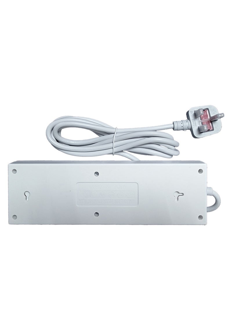 Duravel Duravel 4-Socket Extension Lead with Individual Switches, White, 3-Metre Power Cord  - Image 2
