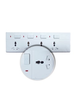 Duravel Duravel 4-Socket Extension Lead with Individual Switches, White, 3-Metre Power Cord  - Image 4