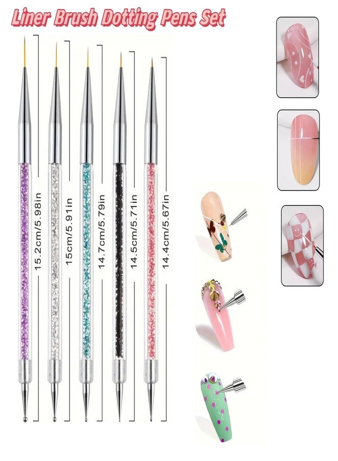 Gmtglla 14 Pcs Nail Art Tool Kit with Silicone Carving Brushes & Ombre Sponge Pen, Professional Dual-Ended Dotting & Liner Tools, Wax Picker Pencil & 2 Tweezers for 3D Nail Design DIY Manicure - Image 4