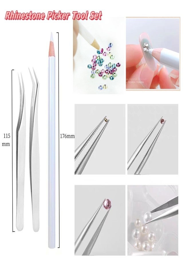 Gmtglla 14 Pcs Nail Art Tool Kit with Silicone Carving Brushes & Ombre Sponge Pen, Professional Dual-Ended Dotting & Liner Tools, Wax Picker Pencil & 2 Tweezers for 3D Nail Design DIY Manicure - Image 2