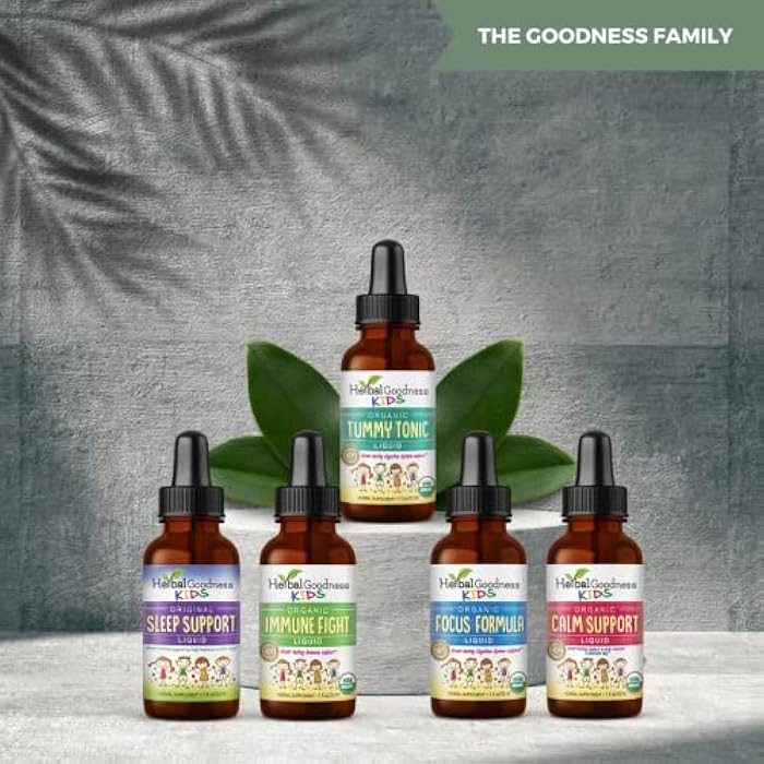 Herbal Goodness Kids Calm Support Liquid Extract 1oz with Magnesium Glycinate, Magnesium Citrate, Multivitamin - Magnesium for Kids - 1oz Bottle, 1 Unit - Herbal Goodness - Image 5