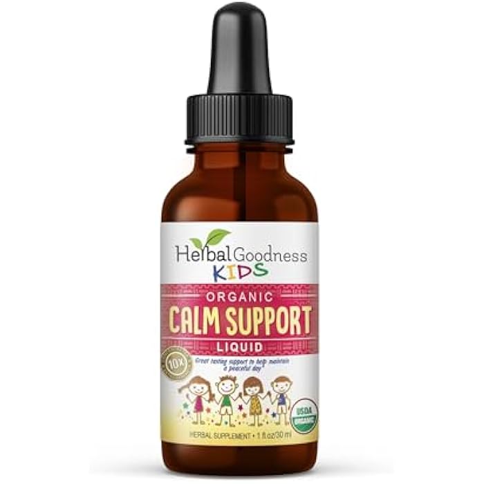 Herbal Goodness Kids Calm Support Liquid Extract 1oz with Magnesium Glycinate, Magnesium Citrate, Multivitamin - Magnesium for Kids - 1oz Bottle, 1 Unit - Herbal Goodness - Image 1