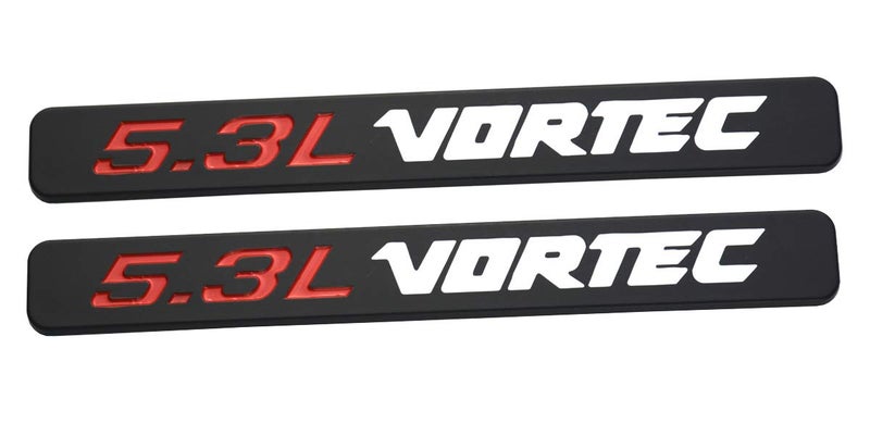 Aimoll 2pcs 5.3l Vortec Hood Emblems Replacement for Z71 GMC Engine Badge Silverado Chrome (Black White) - Image 5