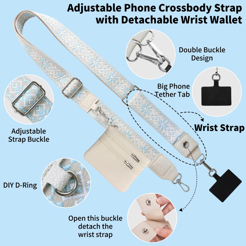 PUGPIU 2 Pack Clip and Go Strap for Phone with Wallet Crossbody - Phone Strap Crossbody with Zippered Pouch, Multifuctional Adjustable Cell Phone Lanyard for Going out - Image 4