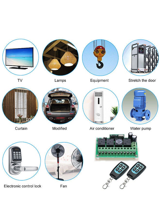 Generic - Wireless RF Switch Long Range Wireless Remote Control Switch RF Relay Receiver Module Transmitter Toggle Switch 1527 Chip Smart Home Automation (2 Transmitter & 1 Receiver) - Image 1
