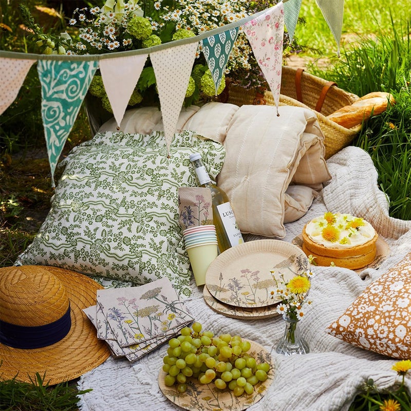Talking Tables Table Kind 100 x Soft Recycled Floral Napkins Wildflower Soft Paper Napkins Pretty Wild Flower Serviettes for Spring Eco Friendly, Everyday & Compostable Weddings, Tea Party, Birthday Natural Kraft - Image 4