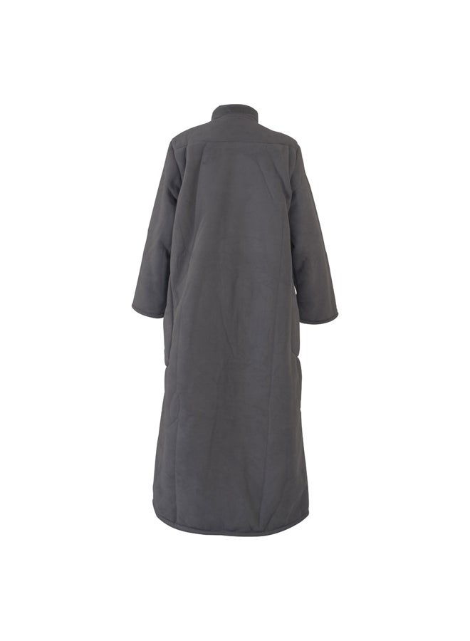 AL SANIDI Fur Coat, Winter Dress, Gray, Size XXL - Image 3