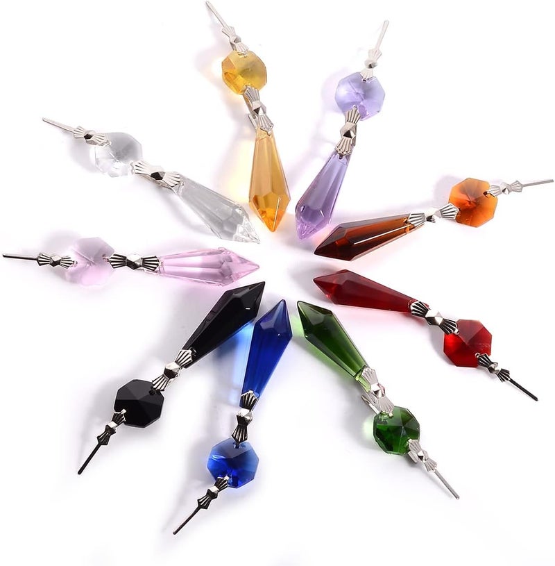 LONGSHENG 20pcs 38mm Replacement AB Color Chandelier Icicle Crystal Prisms Octogan Crystal Bead for Lamp Decoration - Image 4