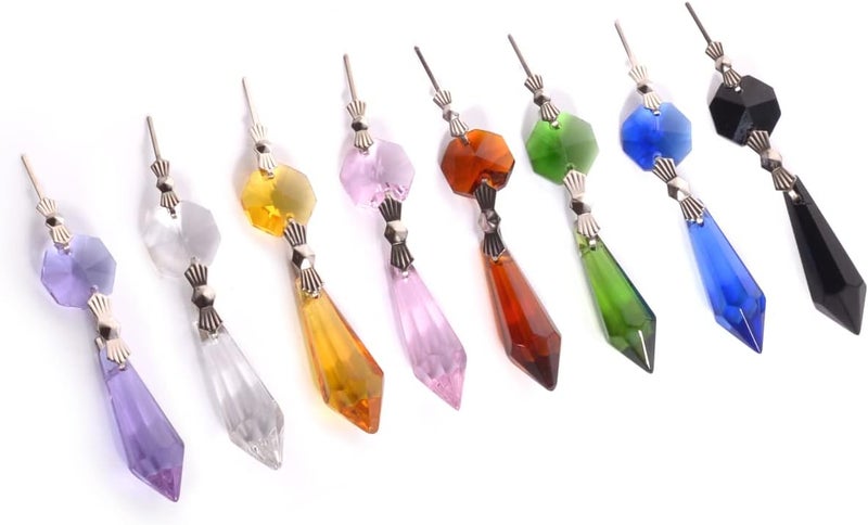LONGSHENG 20pcs 38mm Replacement AB Color Chandelier Icicle Crystal Prisms Octogan Crystal Bead for Lamp Decoration - Image 3