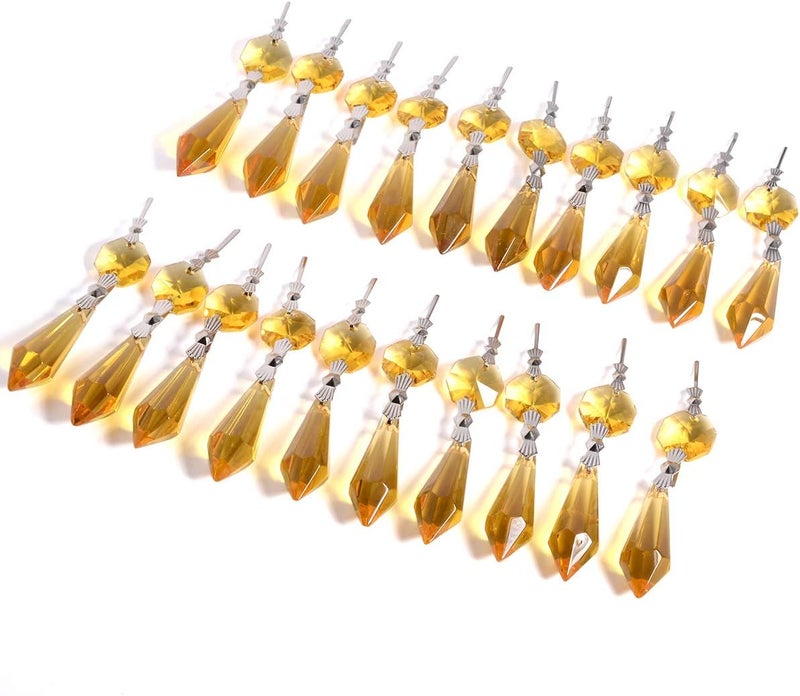 LONGSHENG 20pcs 38mm Replacement AB Color Chandelier Icicle Crystal Prisms Octogan Crystal Bead for Lamp Decoration - Image 1