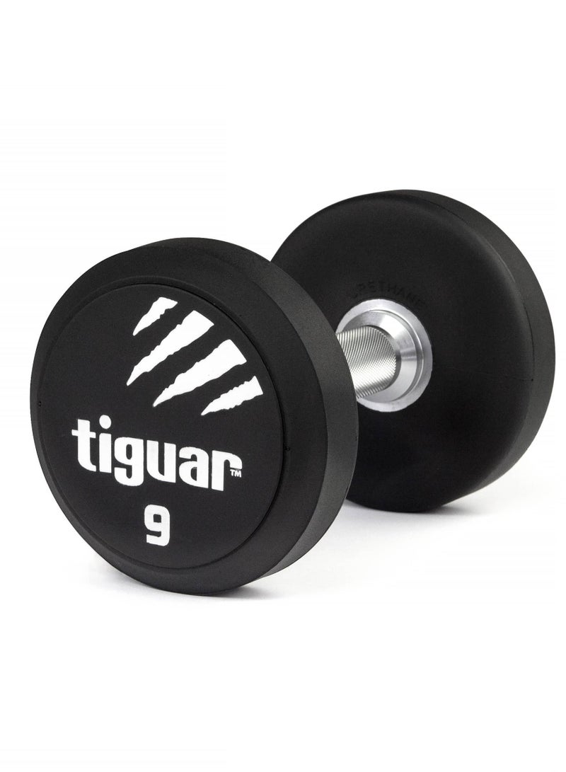 tiguar Pu Round Dumbbell 9Kg -High Quality-Unisex Commercial Grade Premium Grip For Weight Training ( Sold Per Piece ) - Image 1