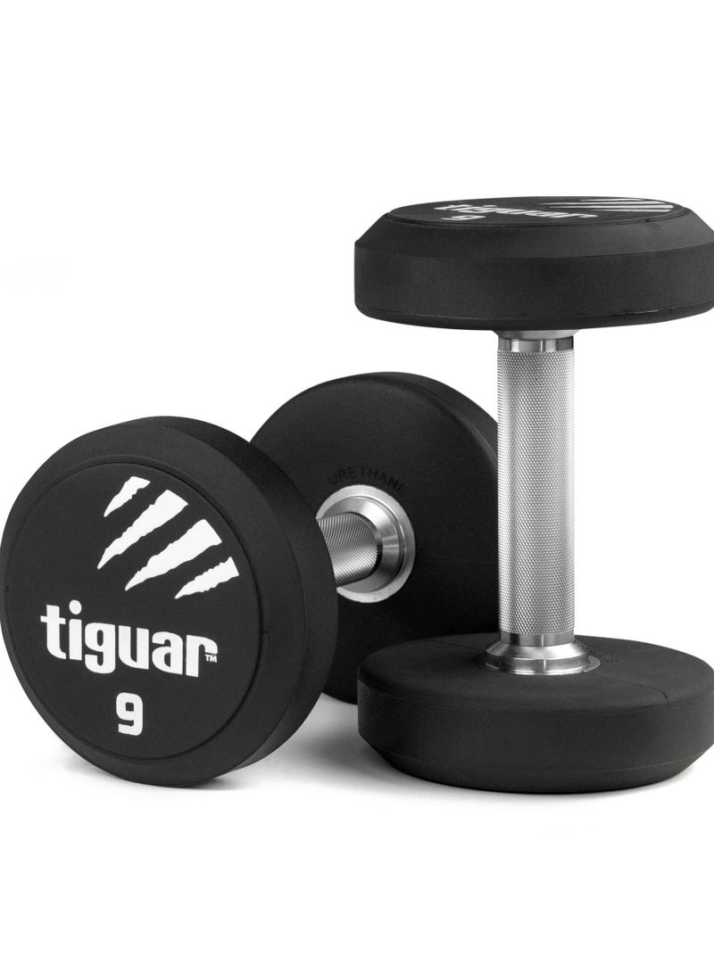 tiguar Pu Round Dumbbell 9Kg -High Quality-Unisex Commercial Grade Premium Grip For Weight Training ( Sold Per Piece ) - Image 2