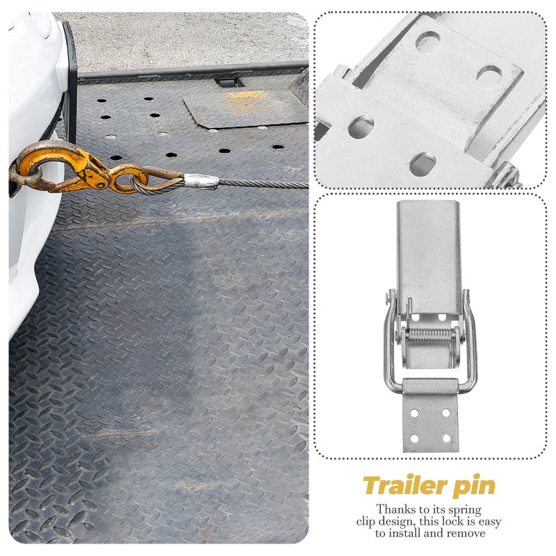 Trailer Door Lock, Durable Metal Buckle for Secure Cargo Transport, Spring Clip Design - Image 3