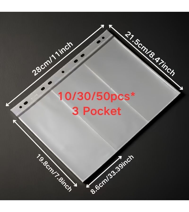 Premium 10pcs Black Banknote Currency Album Universal Binder Fit Collector's Choice Archival High-Clarity Storage for Banknotes Postcards Memorabilia 8.47x11 Inches - Image 2