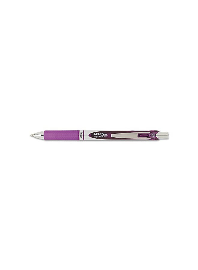 Pentel Gel Pen, Retractable, Metal Tip.7mm, Refill, Violet Barrel/Ink (PENBL77V), 5.000 - Image 1