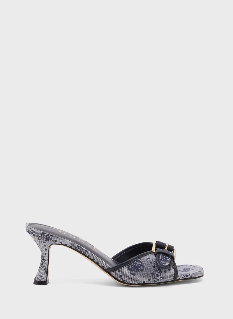 جس Single Strap Mid Heel Sandals