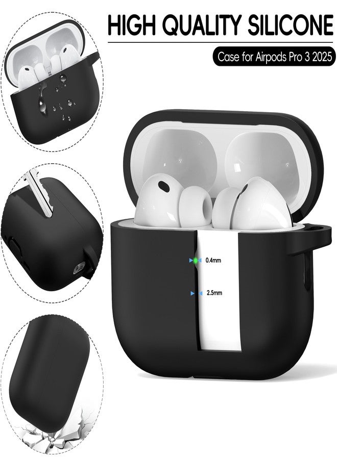 RFUNGUANGO Compatible AirPods Pro 3 Protective Case, Soft Silicone Material, Drop and Scratch Resistant, Includes Cleaning Tool, Suitable for AirPods Pro 3rd Generation, Black - Image 5