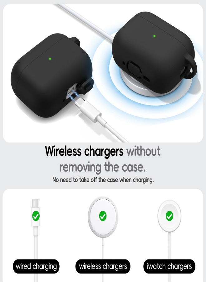 RFUNGUANGO Compatible AirPods Pro 3 Protective Case, Soft Silicone Material, Drop and Scratch Resistant, Includes Cleaning Tool, Suitable for AirPods Pro 3rd Generation, Black - Image 4