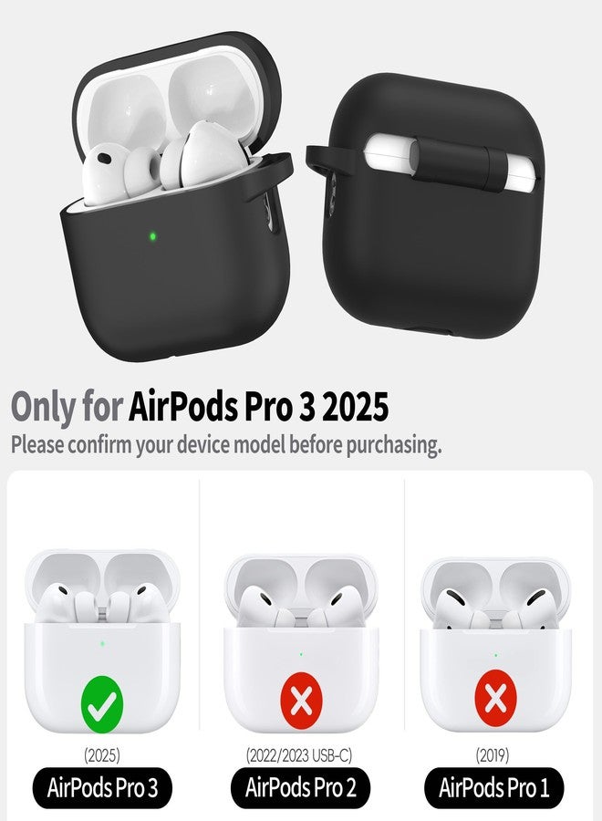 RFUNGUANGO Compatible AirPods Pro 3 Protective Case, Soft Silicone Material, Drop and Scratch Resistant, Includes Cleaning Tool, Suitable for AirPods Pro 3rd Generation, Black - Image 3