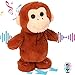 Hopearl Talking Singing Monkey Repeats What You Say Walking Electric Interactive Animated Toy Speaking Plush Buddy Gifts for Toddlers Brown 85 - Image 2