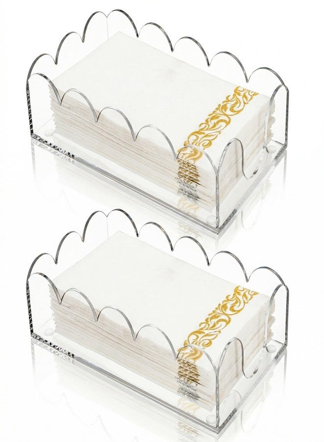 ZEAYEA 2 Pack Acrylic Napkin Holders, Clear Guest Towel Holders for Party, Wedding, Decorative Hand Towel Tray for Dining Room, Bathroom, Kitchen, Hotel, Restaurant - Image 1