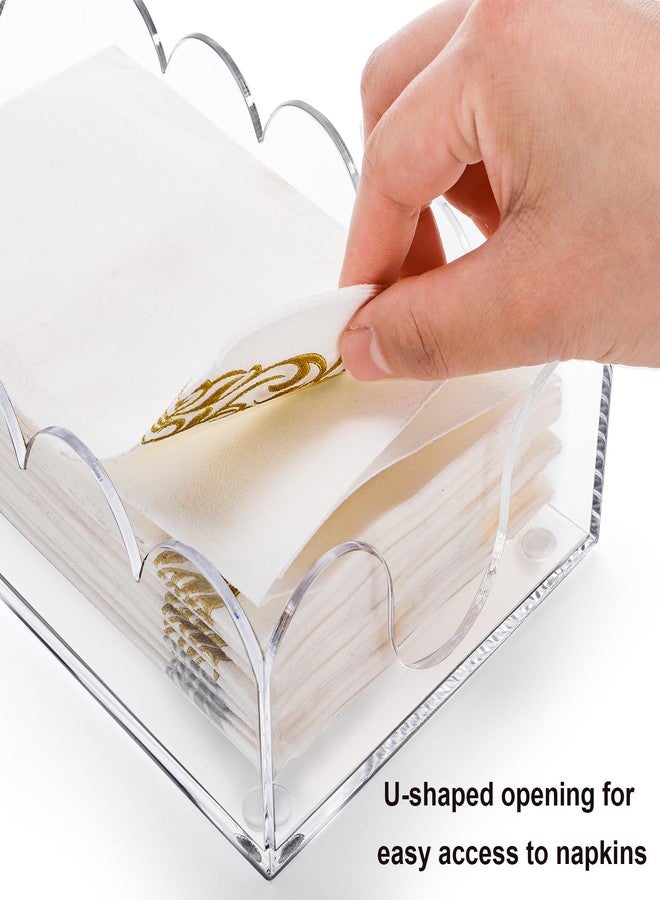 ZEAYEA 2 Pack Acrylic Napkin Holders, Clear Guest Towel Holders for Party, Wedding, Decorative Hand Towel Tray for Dining Room, Bathroom, Kitchen, Hotel, Restaurant - Image 5