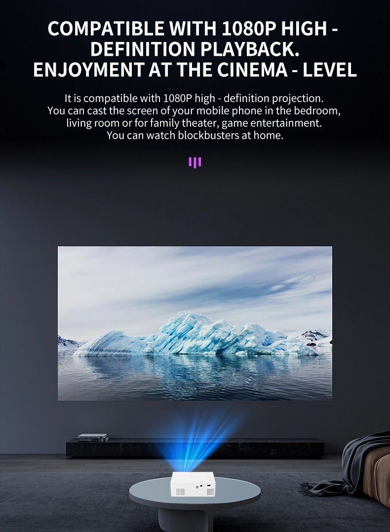 Portable projector home theater 1080p Android smart high-definition home wireless projector M200 projector  - Image 4