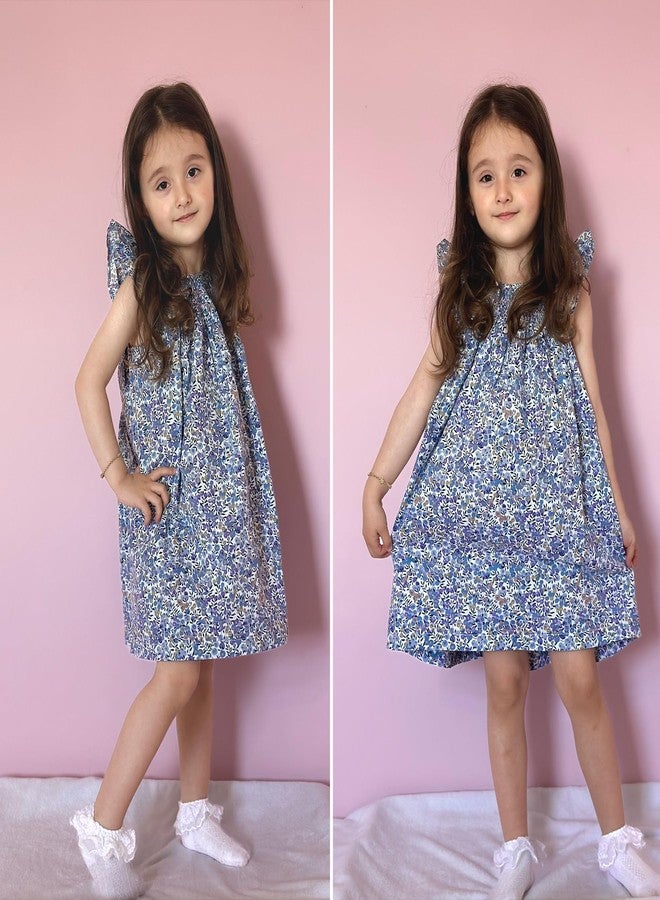 Simplee kids فساتين صيفية كاجوال للبنات الصغيرات من سيمبلي كيدز، فستان صيفي مطبوع عليه زهور، فستان أميرة للأطفال بمقاس 2T - Image 2