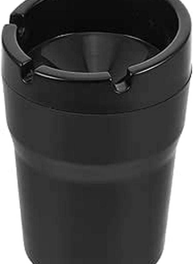 Windproof Car Ashtray With Lid Portable Black Automotive Cigarette Ash Bucket Holder - Image 1