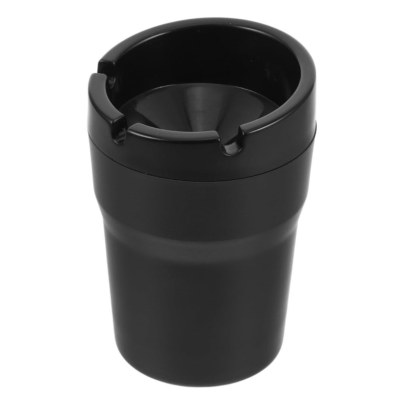 Windproof Car Ashtray With Lid Portable Black Automotive Cigarette Ash Bucket Holder - Image 2