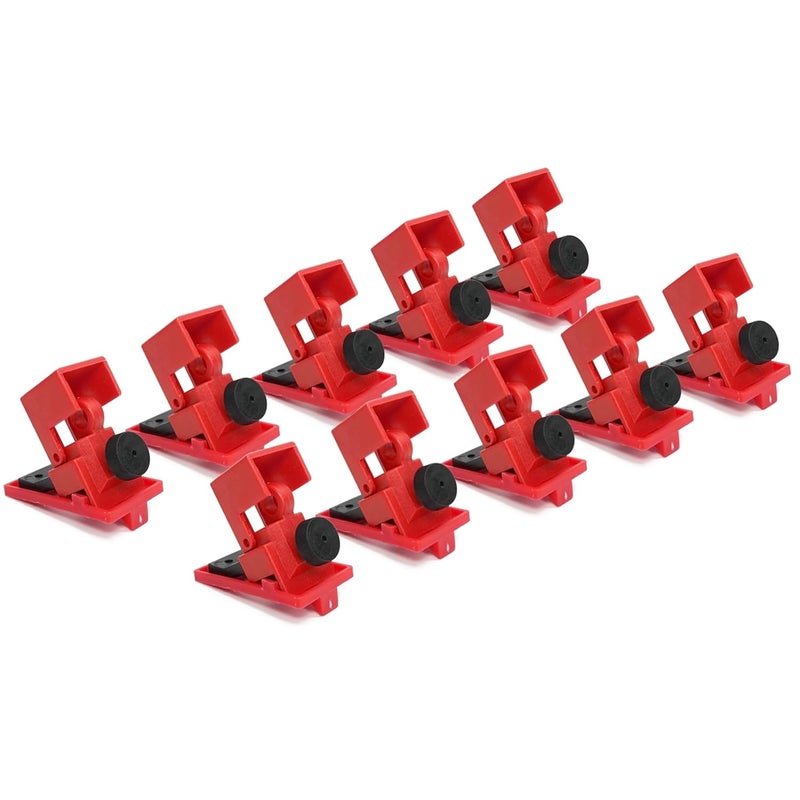 TRADESAFE Circuit Breaker Lockout Device, 10 Pack, 120/277 Volt, Clamp-on Single Pole Breaker Lock Out Device, OSHA Compliant, Premium Grade, Medium - Image 1