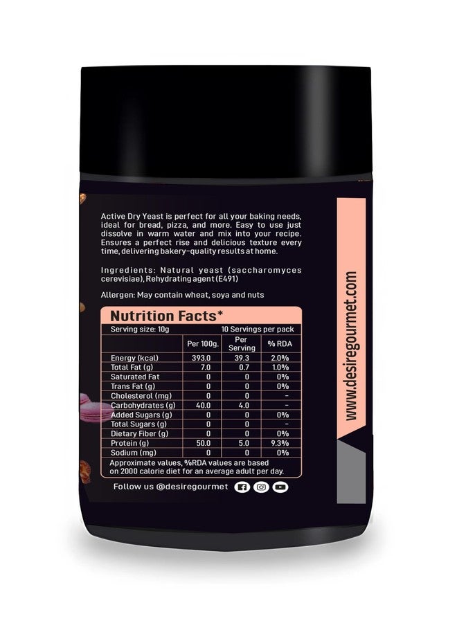 Desire Baker's Active Dry Yeast 75 Grams | Perfect for Bread, Pizza Dough, Cakes & More | Instant Dry Yeast - Image 2