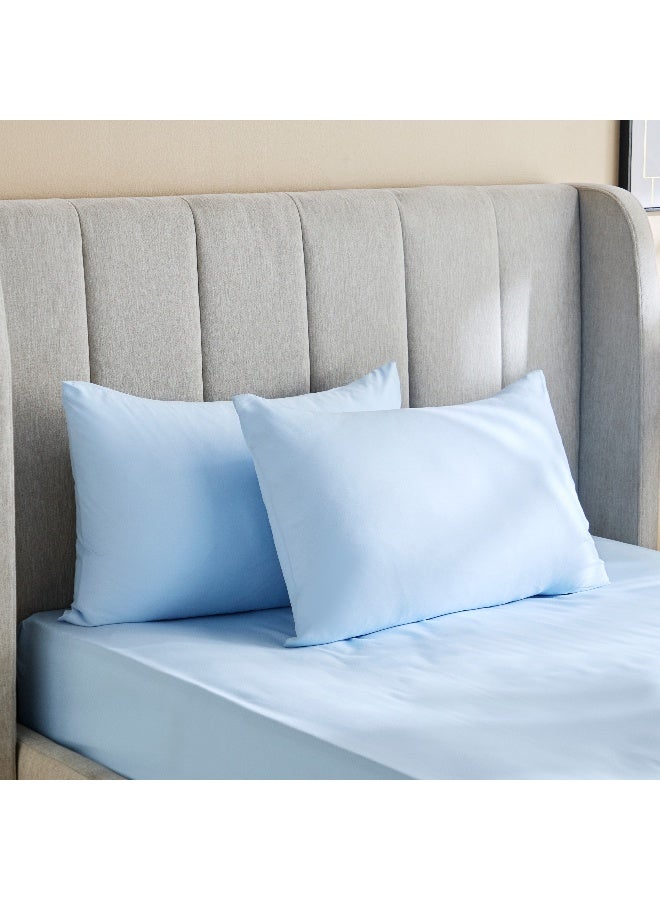 Home Box Derby 2-Piece Solid Microfiber Pillowcase Set - 45x70 cm - Image 1