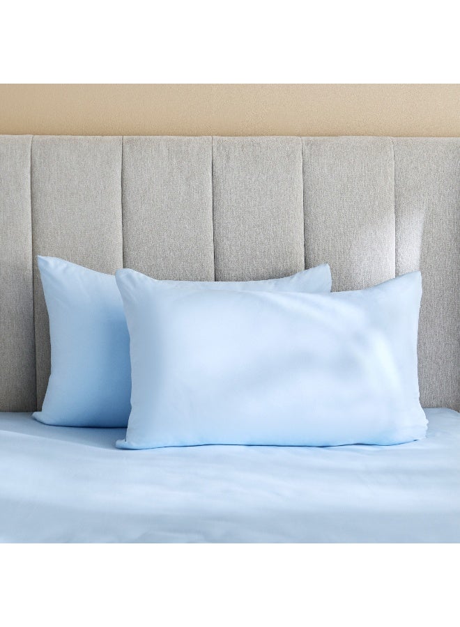 Home Box Derby 2-Piece Solid Microfiber Pillowcase Set - 45x70 cm - Image 2